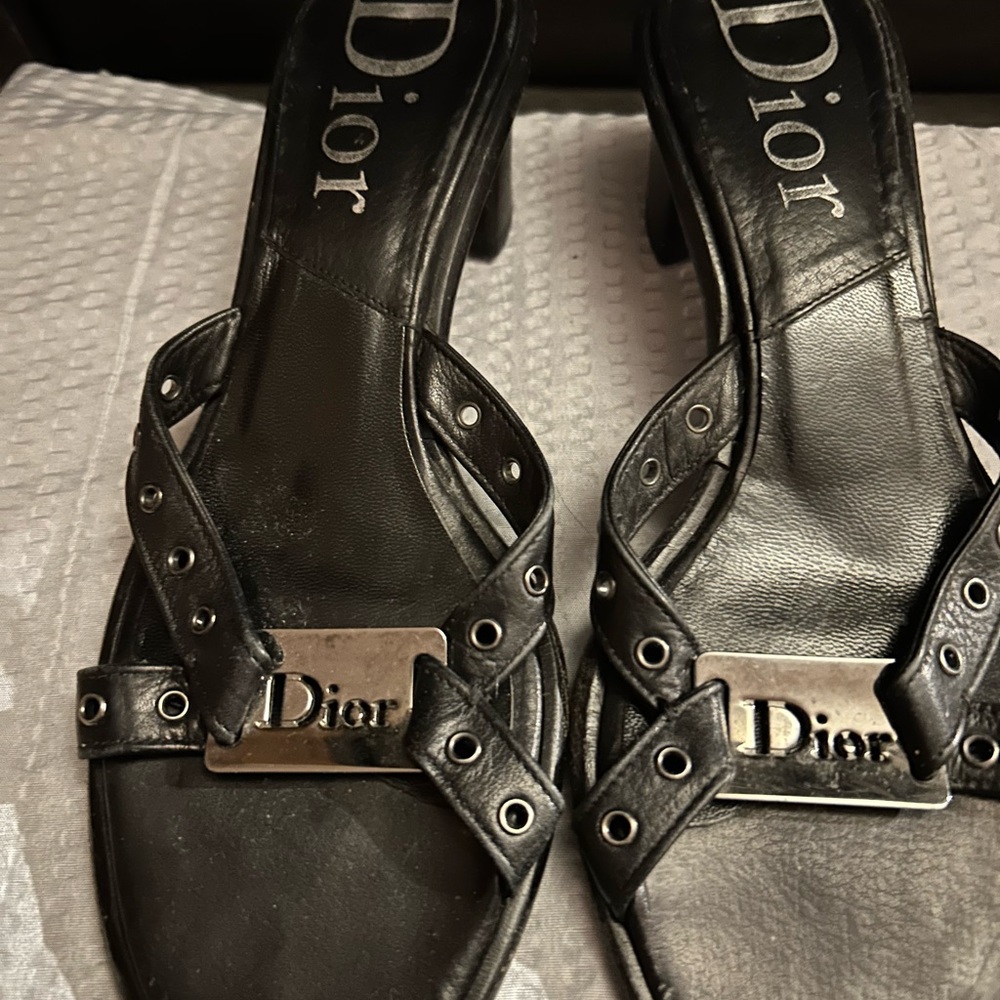 Dior Black Leather Heels